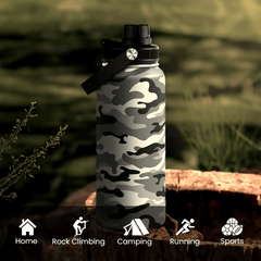 Camo Camouflage Chug Lid Water Bottle 32oz