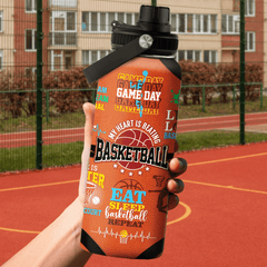 Orange Basketball Chug Lid Water Bottle 32oz