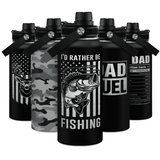 Black Fishing Chug Lid Water Bottle 32oz