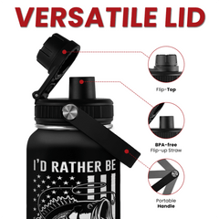 Black Fishing Chug Lid Water Bottle 32oz