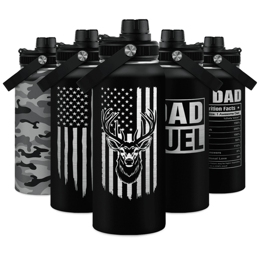 Hunting 32oz Water Bottle - I'd Rather Be Hunting Stainless Steel Insulated Bottles with Straw Lid - Hunting Presents for Men Dad Husband Papa, Hunters Gift for Birthday Christmas Fathers Day