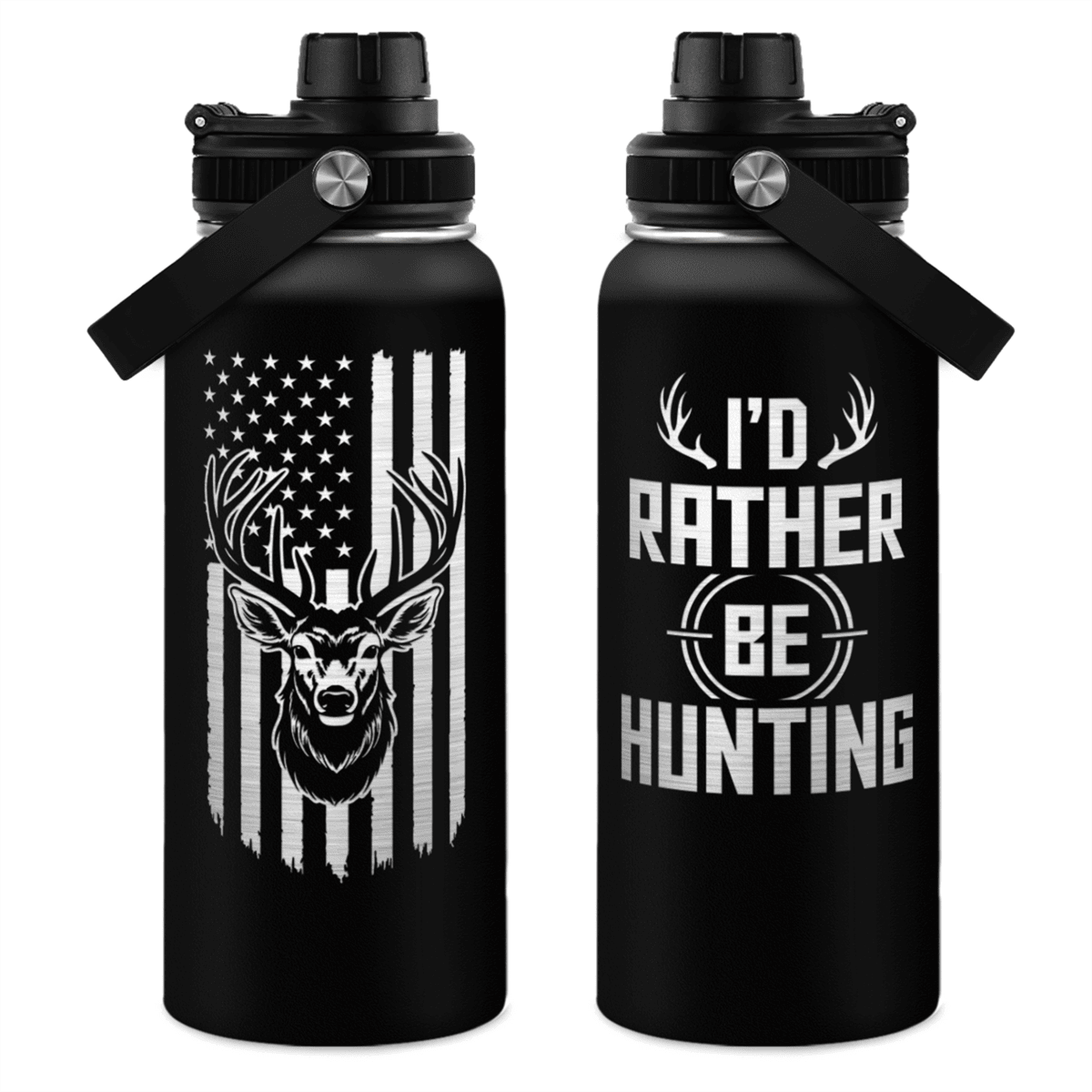 Black Hunting Chug Lid Water Bottle 32oz