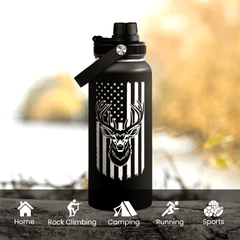 Black Hunting Chug Lid Water Bottle 32oz