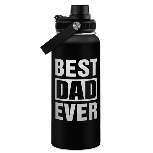 Best Dad Ever 32oz Water Bottle - Dad Water Bottles Stainless Steel Insulated Sports Bottles with Straw Lid, Gifts for Father from Daughter Son, Dad Gifts for Birthday Christmas Fathers Day