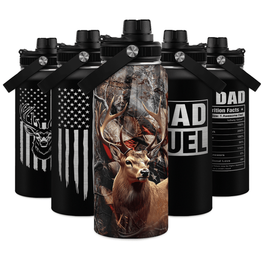 Hunting 32oz Water Bottle - Stainless Steel Insulated Bottles with Lid - Hunting Presents for Men Dad Husband Papa, Hunters Gift for Birthday Christmas Fathers Day