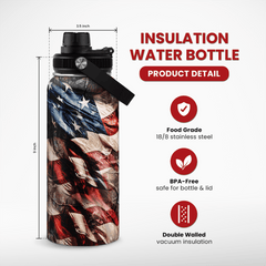 Hunting 32oz Water Bottle - Stainless Steel Insulated Bottles with Lid - Hunting Presents for Men Dad Husband Papa, Hunters Gift for Birthday Christmas Fathers Day