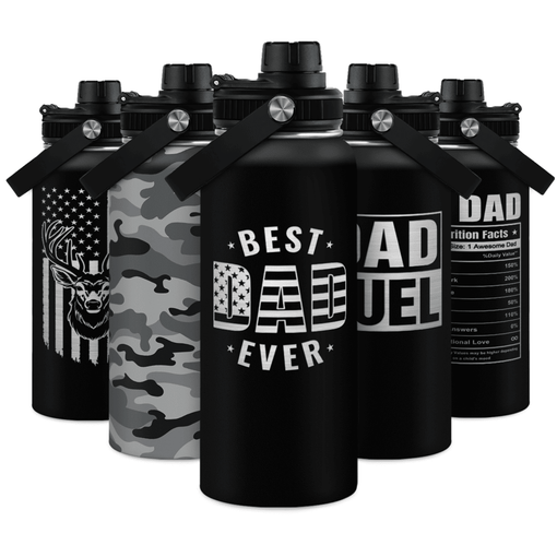 Best Dad Ever 32oz Water Bottle - Dad Bottle Stainless Steel Insulated Sports Bottles with Lid, Gifts for Father from Daughter Son, Dad Gifts for Birthday Christmas Fathers Day