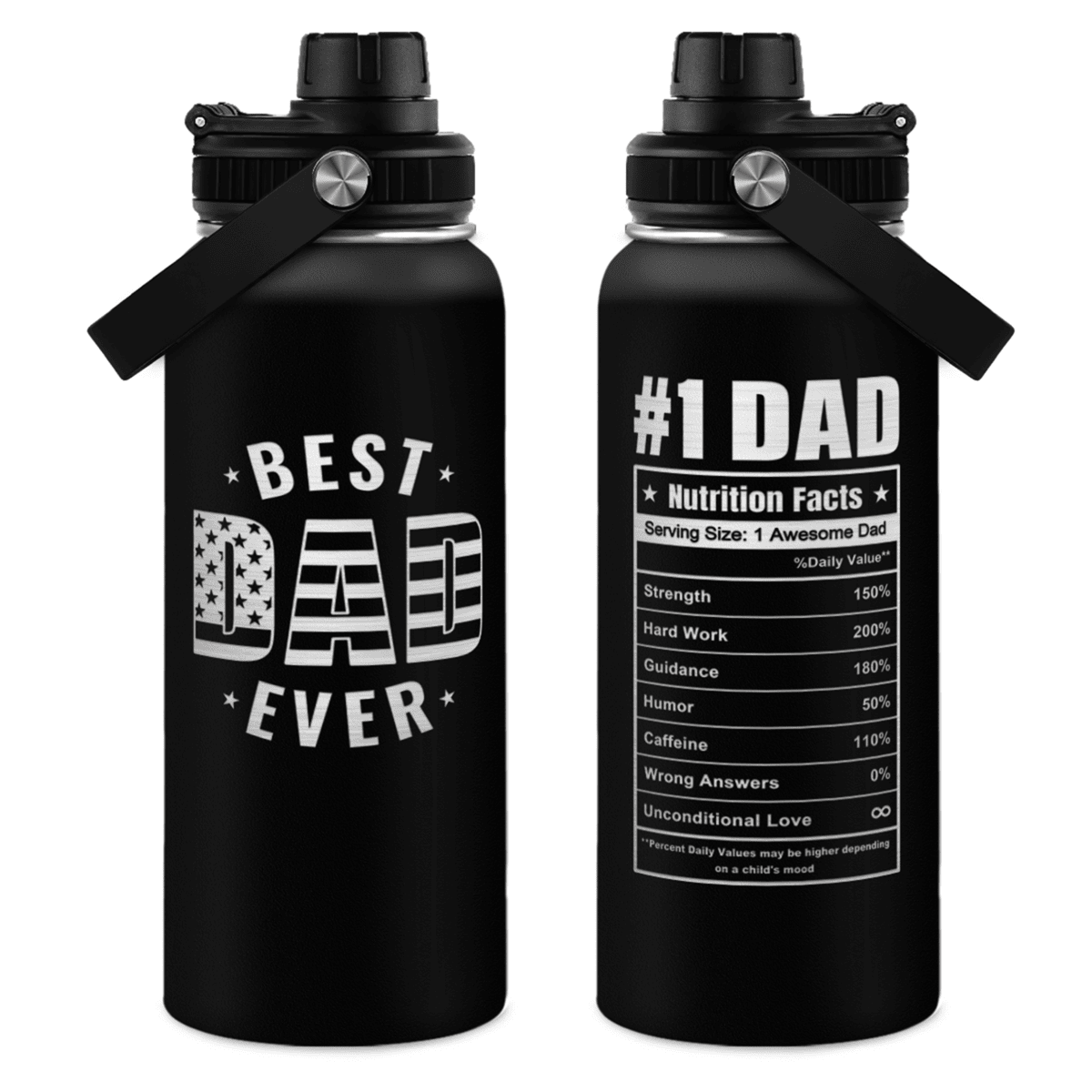Best Dad Ever Chug Lid Water Bottle 32oz