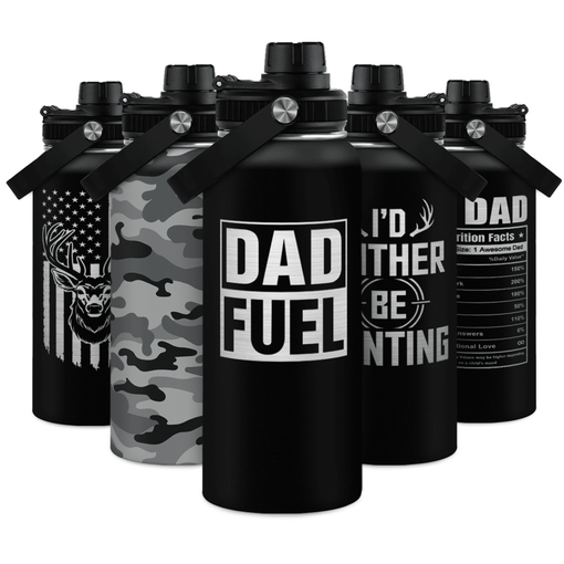 Dad 32oz Water Bottle - Dad Fuel Water Bottles Stainless Steel Insulated Sports Bottle with Lid, Gifts for Father from Daughter Son, Dad Gifts for Birthday Christmas Fathers Day