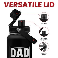 Dad Fuel Chug Lid Water Bottle 32oz