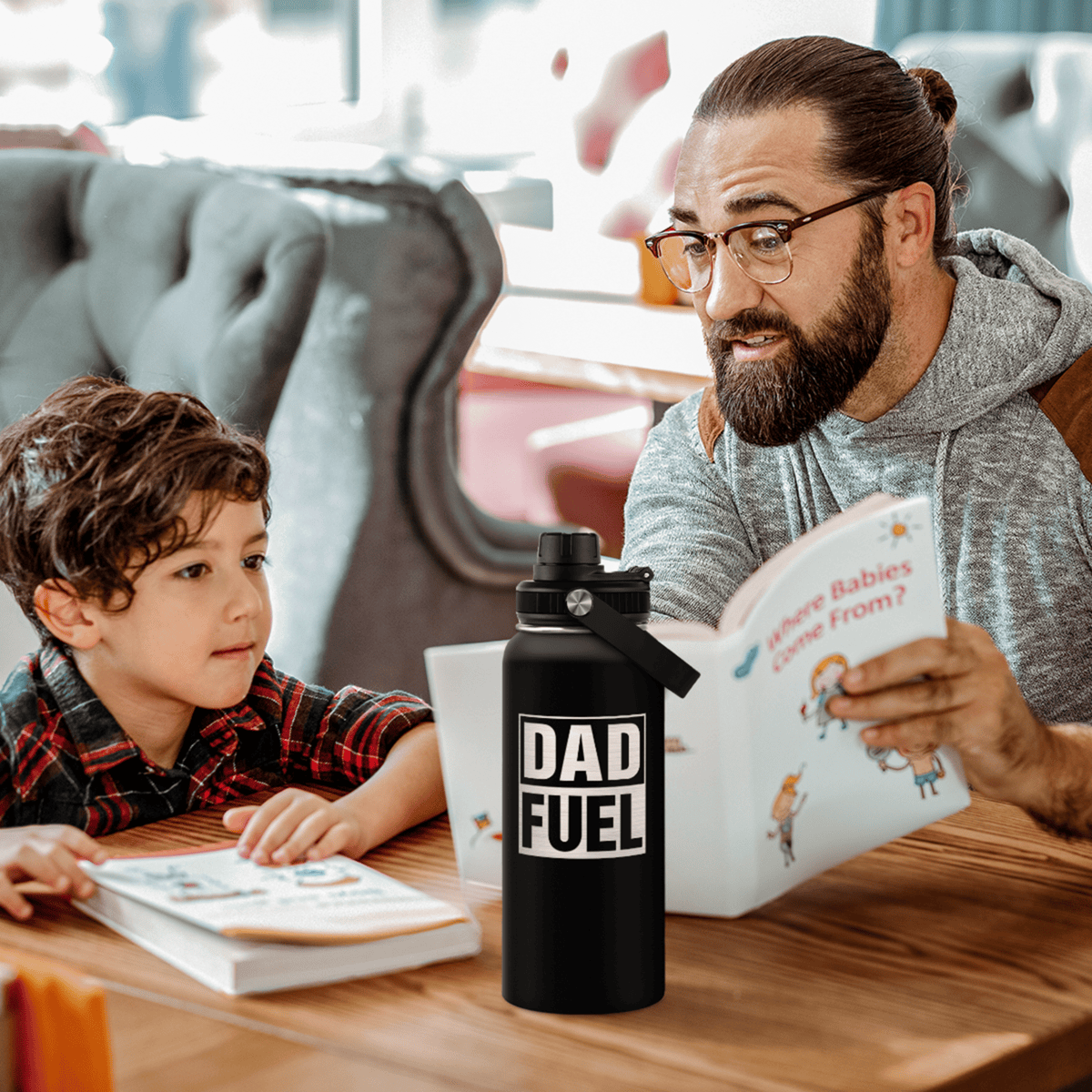 Dad Fuel Chug Lid Water Bottle 32oz