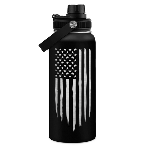 American Flag 32oz Water Bottle - SA Water Bottles Stainless Steel Insulated with Lid, America Gifts Ideas for Men Gym Sports Outdoor Workout