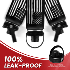 Black American Flag Chug Lid Water Bottle 32oz