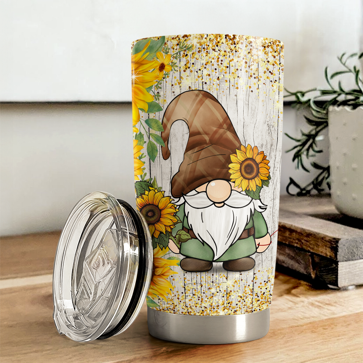 Brown Gnome Stainless Steel Curved Tumbler 20oz