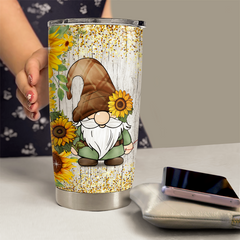 Brown Gnome Stainless Steel Curved Tumbler 20oz
