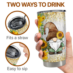 Brown Gnome Stainless Steel Curved Tumbler 20oz