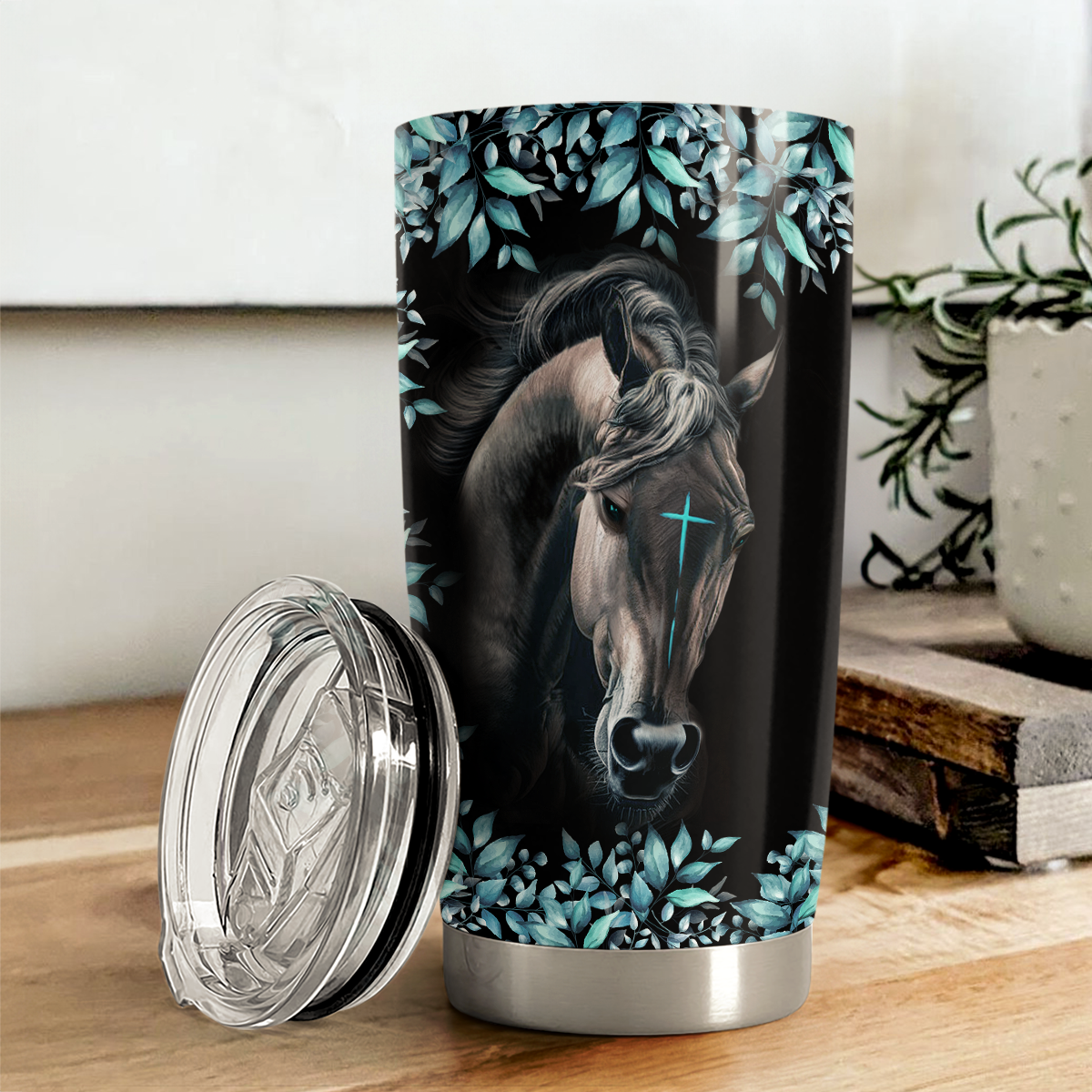 Black Horse Stainless Steel Curved Tumbler 20oz