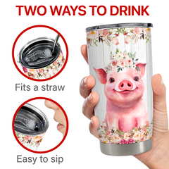 Pig Tumbler 20oz Stainless Steel Insulated Cup