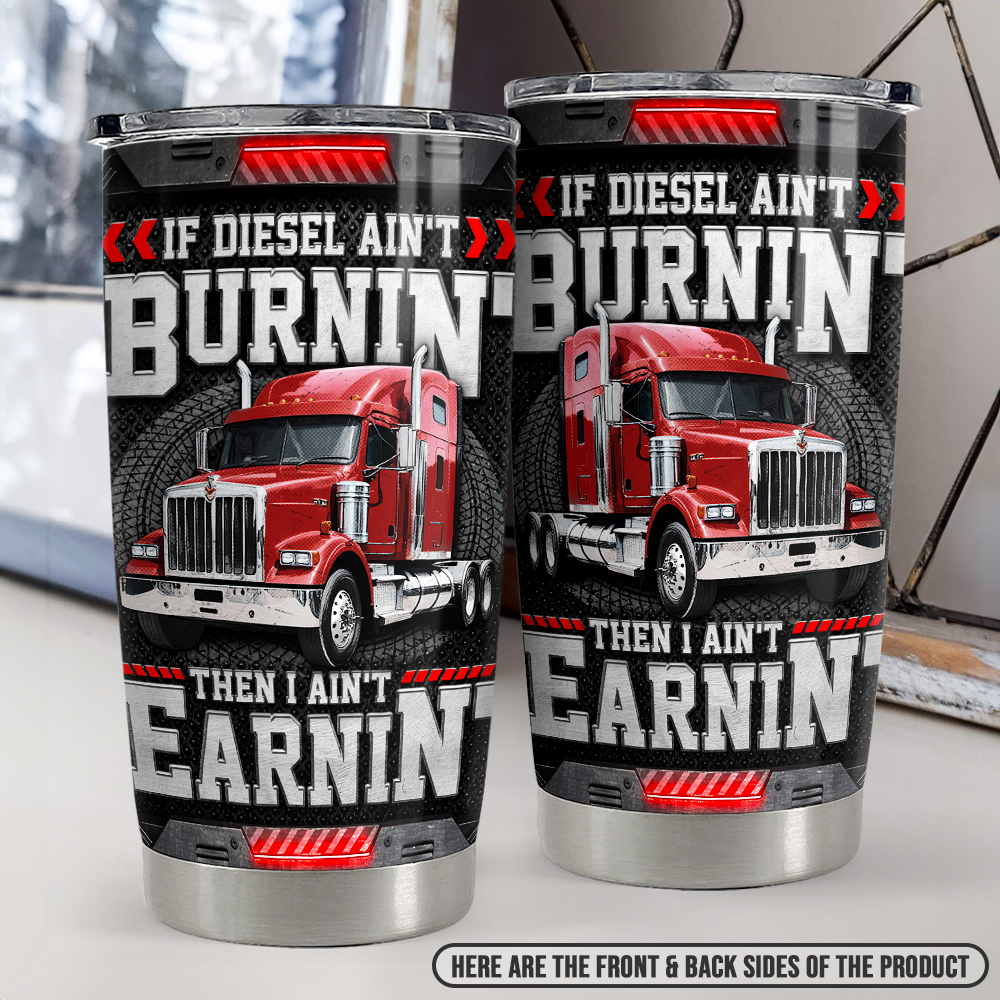 Black Trucker Stainless Steel Curved Tumbler 20oz