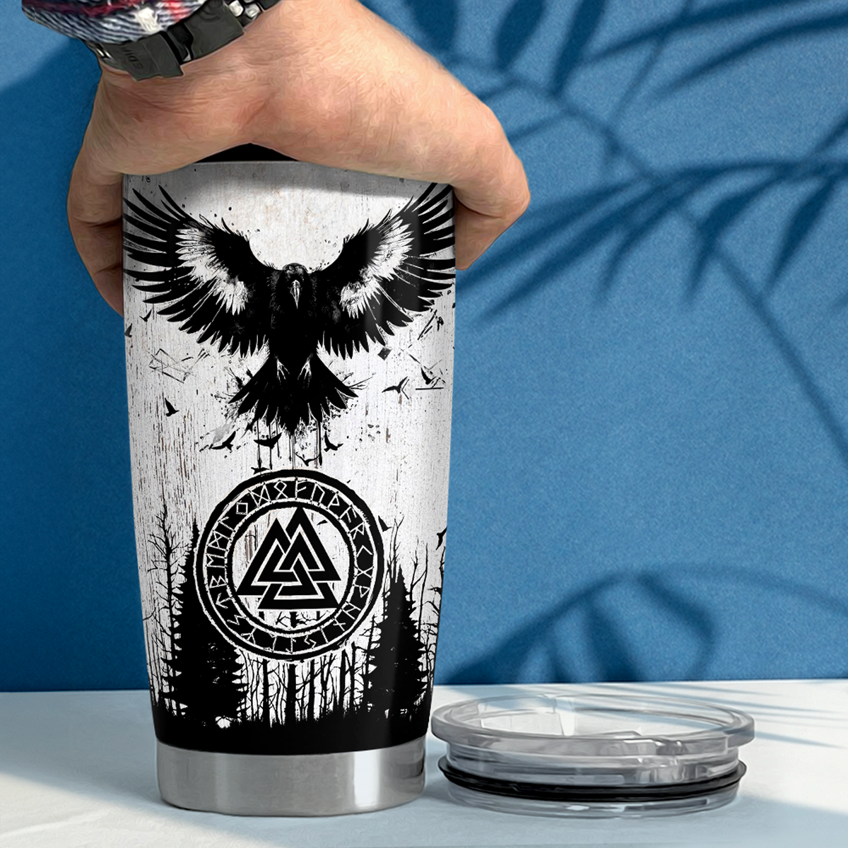 Black Viking Stainless Steel Curved Tumbler 20oz