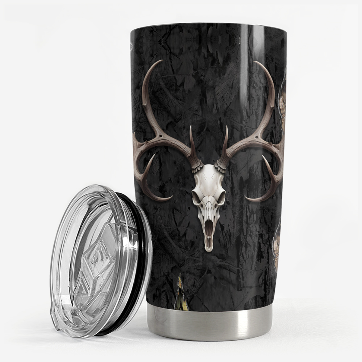 Black Hunting Stainless Steel Curved Tumbler 20oz