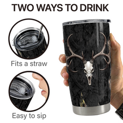 Black Hunting Stainless Steel Curved Tumbler 20oz
