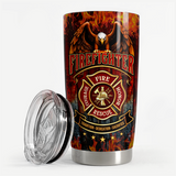 Brown Firefighter Stainless Steel Curved Tumbler 20oz