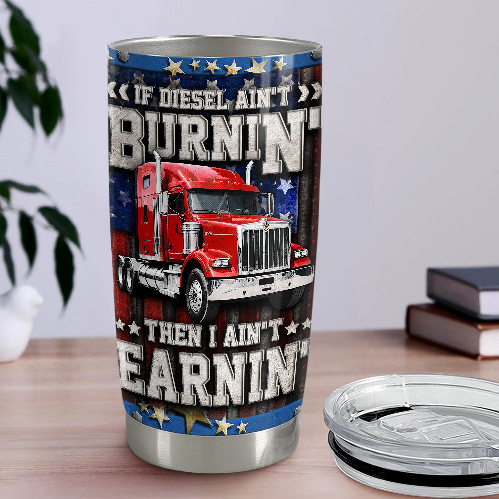 Trucker Stainless Steel Curved Tumbler 20oz
