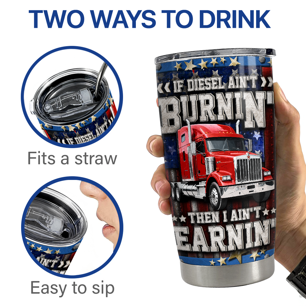 Trucker Stainless Steel Curved Tumbler 20oz