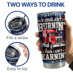 Trucker Stainless Steel Curved Tumbler 20oz