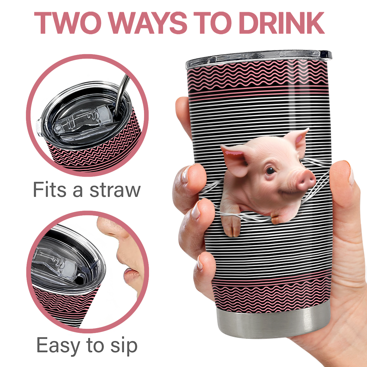 Pig 20oz Stainless Steel Insulated Tumbler