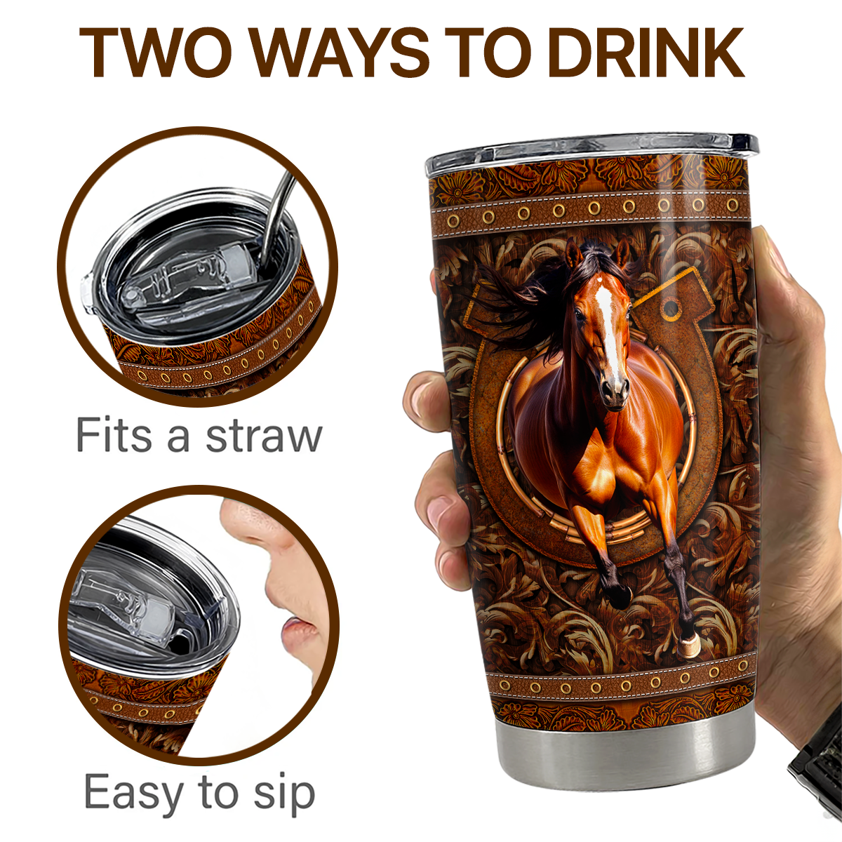 Horse 20oz Stainless Steel Insulated Tumbler Cup