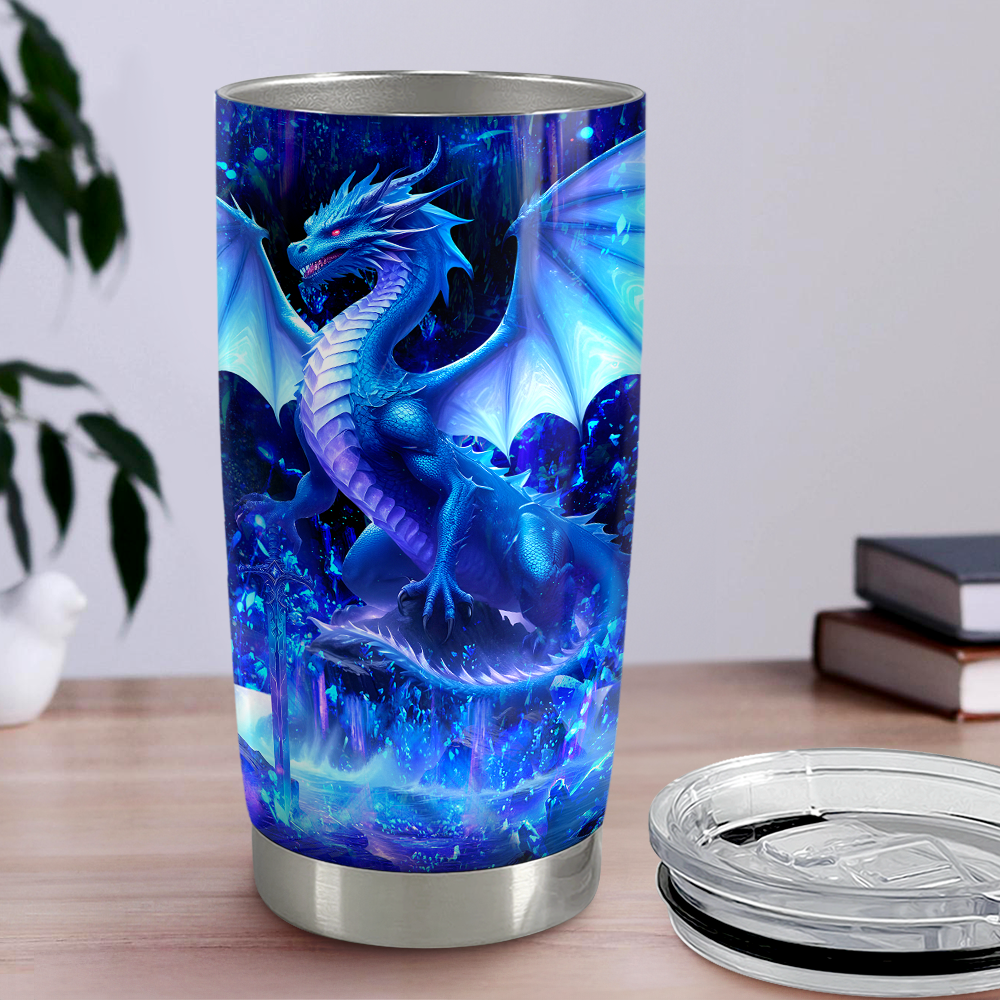 Blue Dragon Stainless Steel Curved Tumbler 20oz