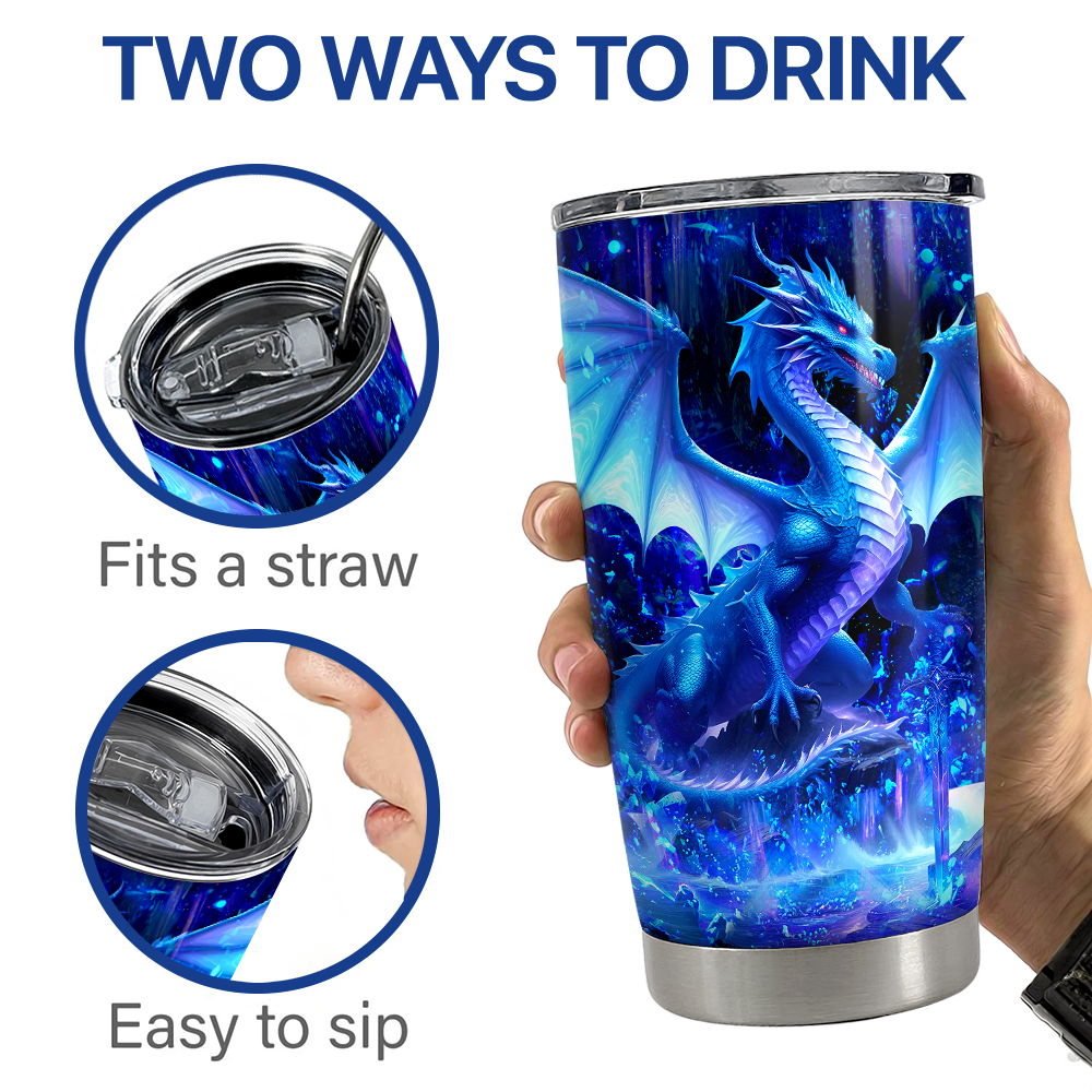Blue Dragon Stainless Steel Curved Tumbler 20oz