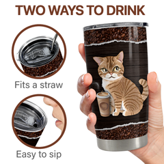 Cat Tumbler 20oz Stainless Steel Insulated Cup