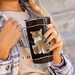 Cat Tumbler 20oz Stainless Steel Insulated Cup