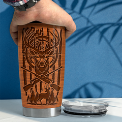 Brown Hunting Stainless Steel Curved Tumbler 20oz