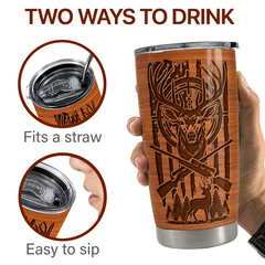 Brown Hunting Stainless Steel Curved Tumbler 20oz