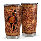 Brown Horse Stainless Steel Curved Tumbler 20oz
