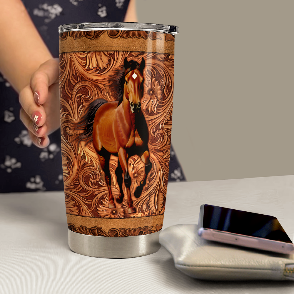 Brown Horse Stainless Steel Curved Tumbler 20oz