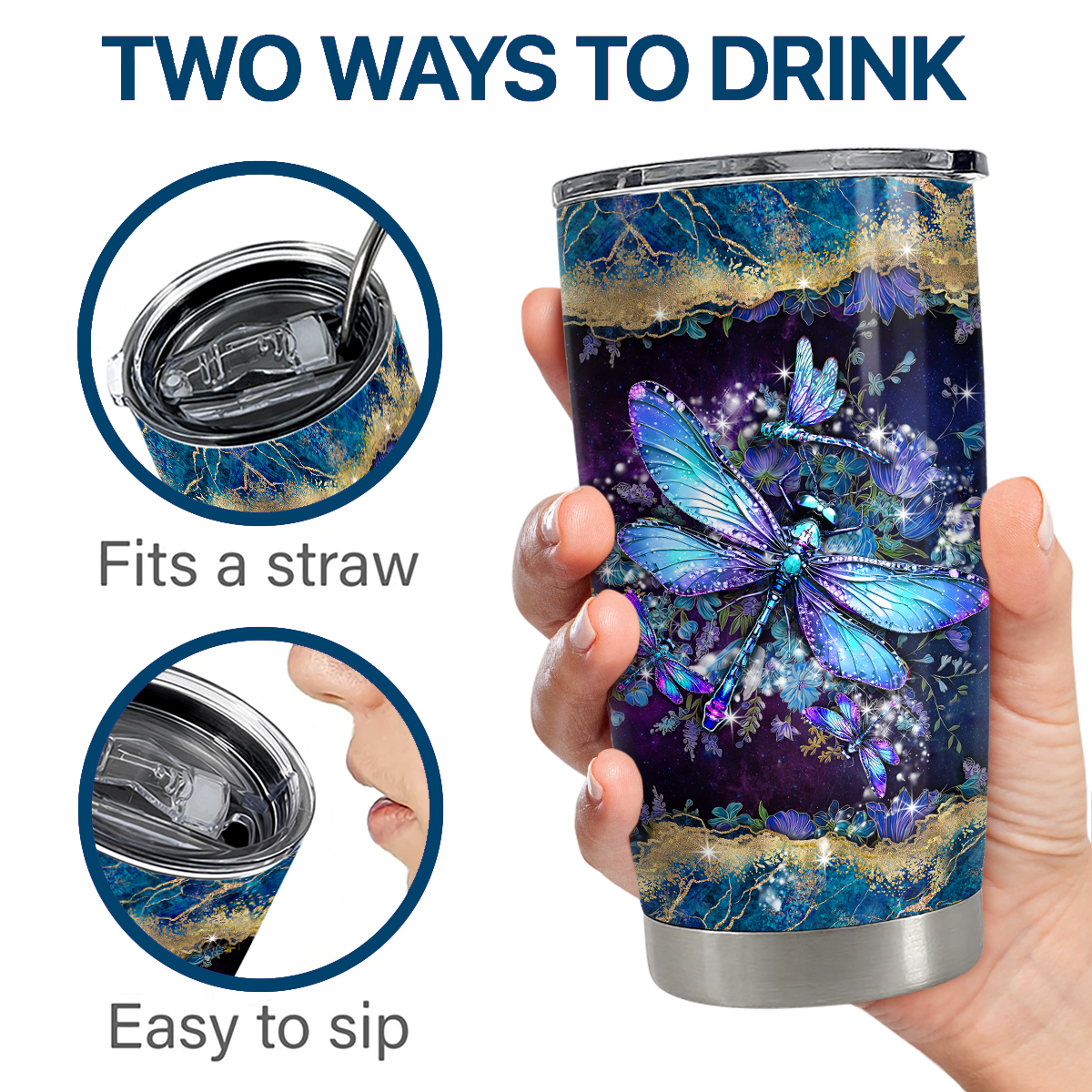 Dragonfly Tumbler 20oz Stainless Steel Insulated Cup