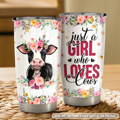 Cow Tumbler 20oz Stainless Steel Insulated Cup