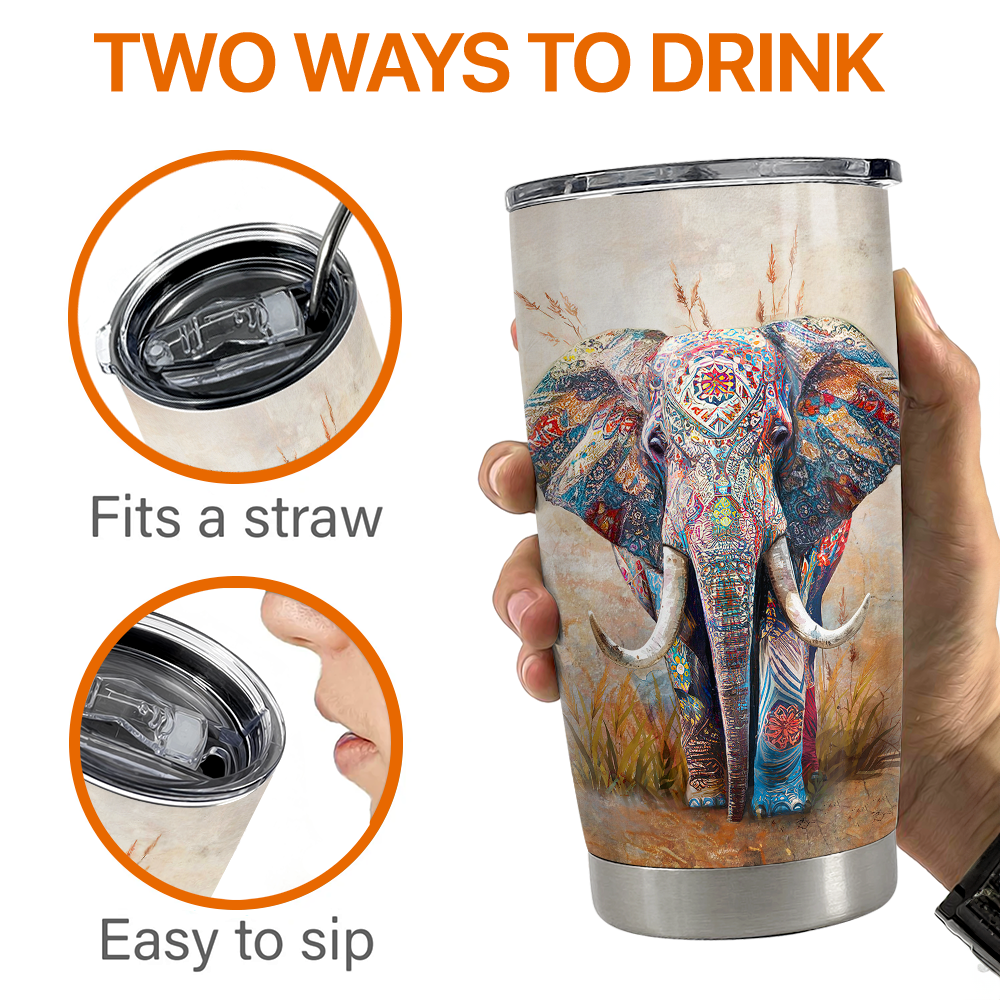 Elephant Tumbler 20oz Stainless Steel Insulated Cup