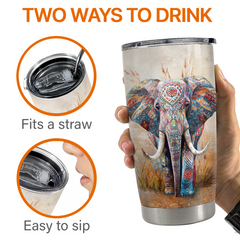 Elephant Tumbler 20oz Stainless Steel Insulated Cup