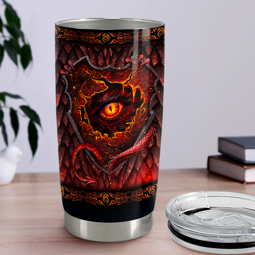 Black Dragon Stainless Steel Curved Tumbler 20oz