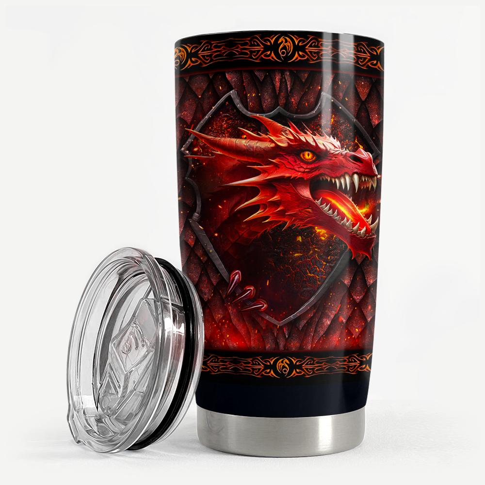 Black Dragon Stainless Steel Curved Tumbler 20oz