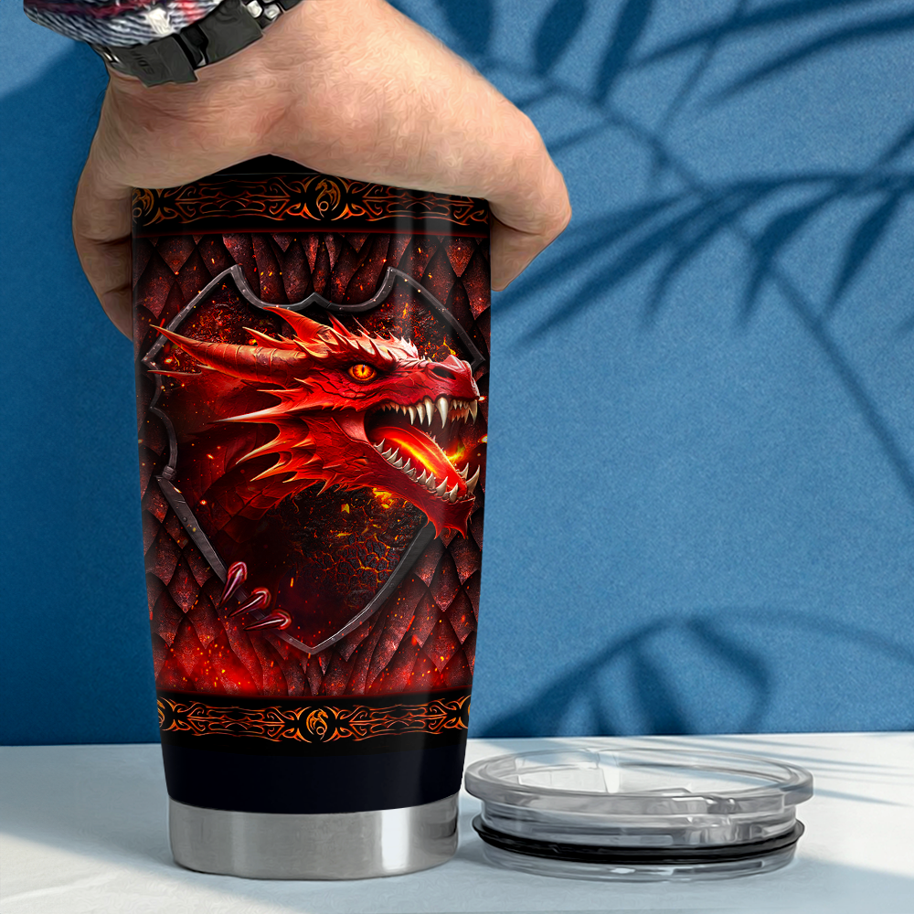 Black Dragon Stainless Steel Curved Tumbler 20oz