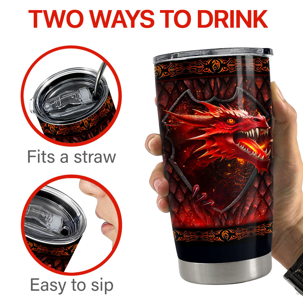 Black Dragon Stainless Steel Curved Tumbler 20oz