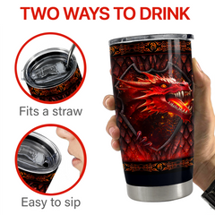 Black Dragon Stainless Steel Curved Tumbler 20oz