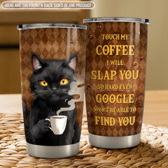 Black Cat Tumbler 20oz Stainless Steel Insulated Cup
